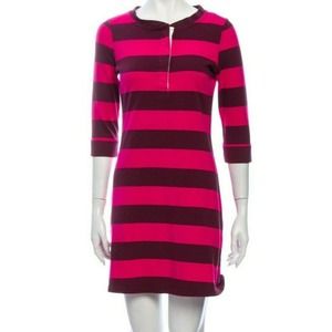 Patagonia Sender Stripe Dress Rugby 3/4 Sleeve Henley Sheath Magenta Size XS